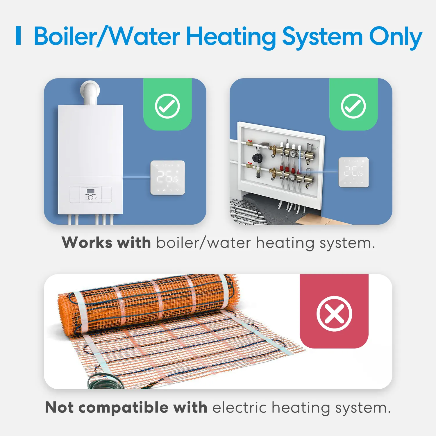 Wifi Slimme Thermostaat - Programmeerbare Waterverwarming & Boiler Bediening - Tuya App & Alexa