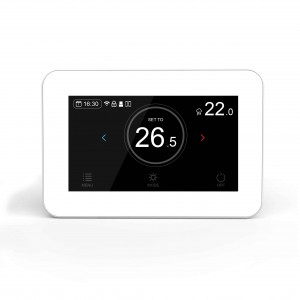 Termostato digital, termostato de calefacción programable eléctrico con pantalla táctil, controlador de temperatura del termostato de control remoto con pantalla LCD digital