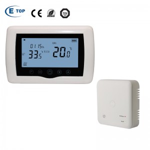 Drahtloser digitaler Raumthermostat für Gaskessel-Heizungsthermostat 10A weiße Hintergrundbeleuchtung RF-Kesselsteuerung