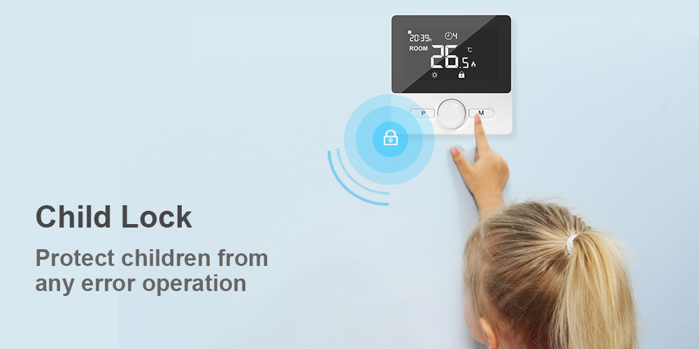 Child Lock Protection Gas Boiler Thermostat 