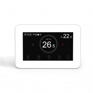 Nouveau thermostat d'ambiance HAVC FCU Modbus à écran tactile capacitif coloré de 4,3 pouces